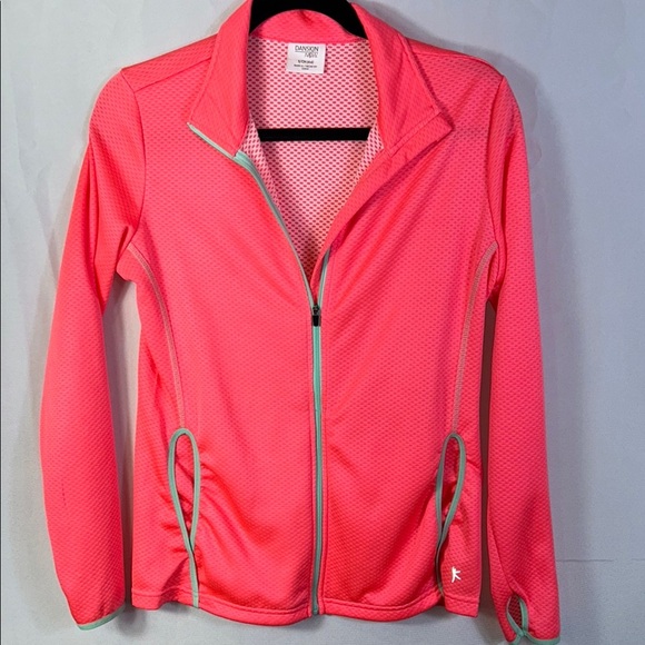 Danskin Jackets & Blazers - Danskin fluorescent Dri More Zip Up Pink Lightweight Athletic Jacket Thumbholes